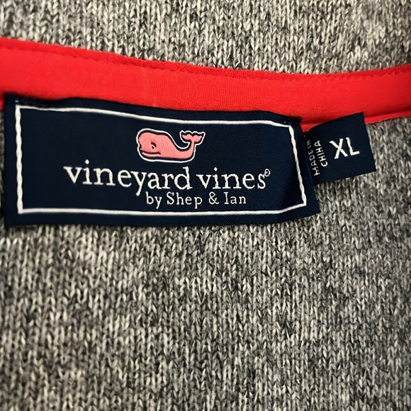 Vineyard Vine Men’s Grey Sweater Quarter Zip Pullover Size XL - Picture 4 of 8